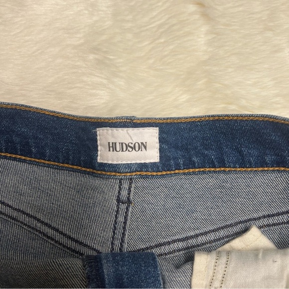 Hudson “Sade cut-off” denim shorts with ribbon stripe - Picture 2 of 6